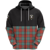 Dunbar Ancient Clan Half Of Tartan Zipper Hoodie